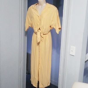 Maggy London 100% silk yellow dress size 12